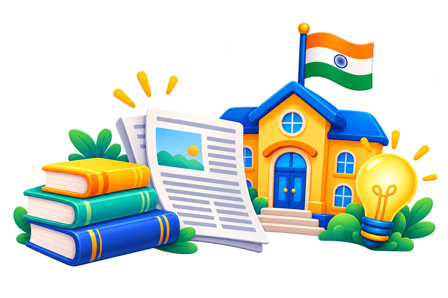 School, books and newspaper — educational news